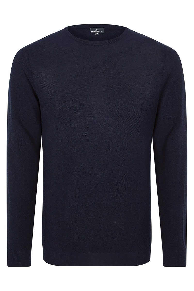 CONNERY | Men's Cashmere Crew Neck Jumper in Navy | Mr Quintessential