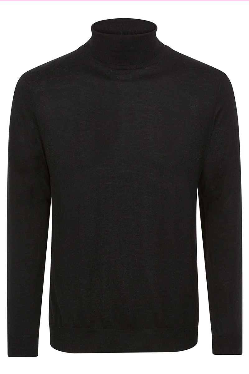 CAINE | Men's Cashmere Roll Neck sweater in Black | MrQuintessential